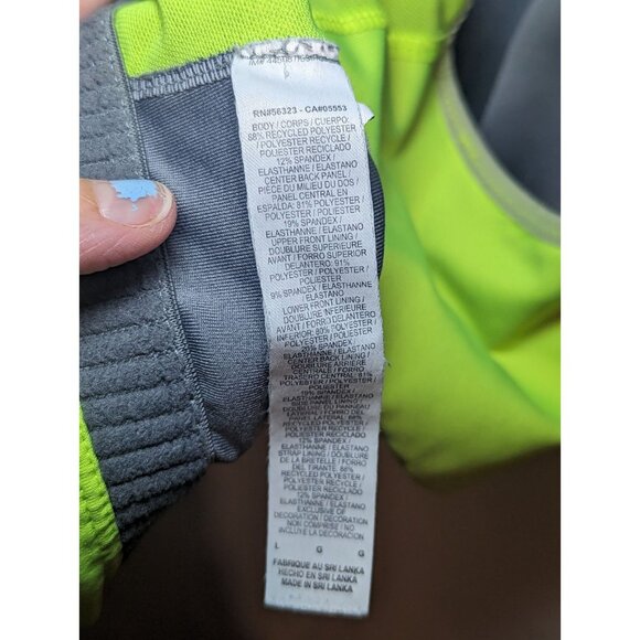 Nike Sports Bra Womens Large Yellow Compression Gym Training Running Outdoor Top - Picture 11 of 13